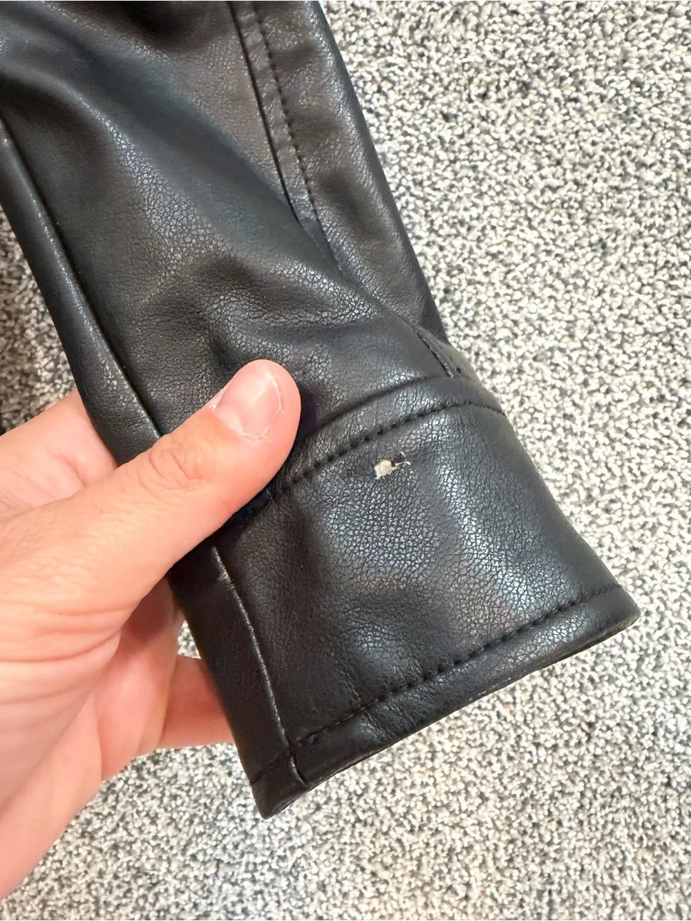ZARA Black Faux Leather Asymmetrical Zip Jacket